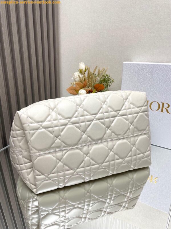 Replica Dior Toujours Large Bag in White Macrocannage Calfskin 5