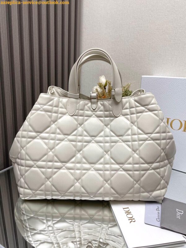 Replica Dior Toujours Large Bag in White Macrocannage Calfskin 6