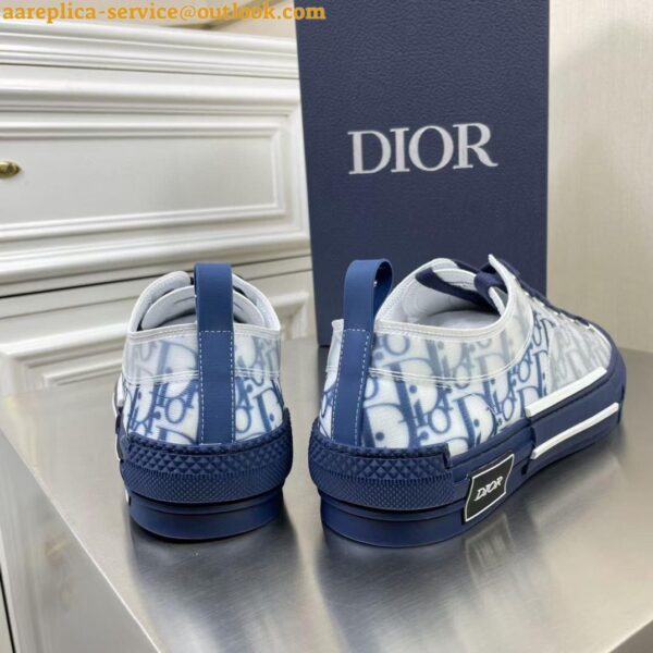 Replica Dior Men's B23 Low-top Sneakers In Blue Oblique Canvas 11