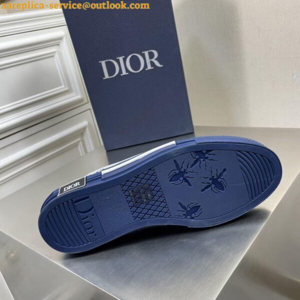 Replica Dior Men's B23 Low-top Sneakers In Blue Oblique Canvas 12