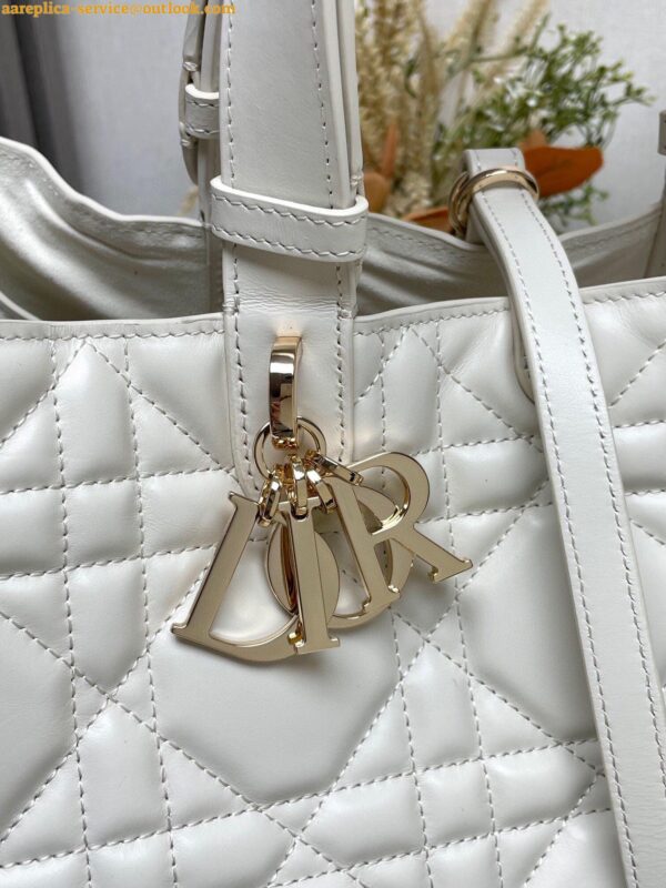 Replica Dior Toujours Large Bag in White Macrocannage Calfskin 7