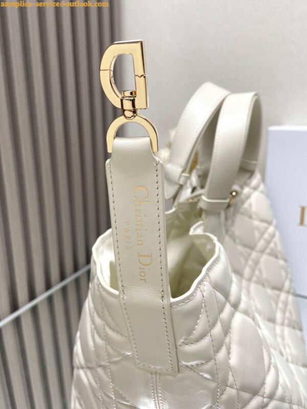 Replica Dior Toujours Large Bag in White Macrocannage Calfskin 8