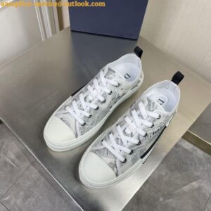 Replica Dior Men's B23 Low-top Sneakers In Canvas with Arsham Motif 2