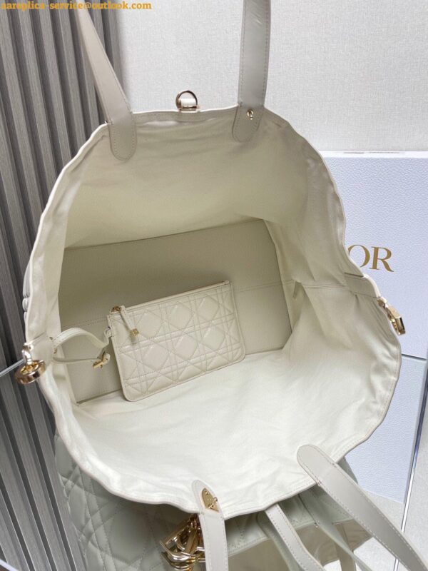 Replica Dior Toujours Large Bag in White Macrocannage Calfskin 11