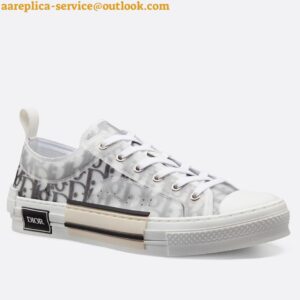 Replica Dior Men's B23 Low-top Sneakers In White and Black Oblique Canvas