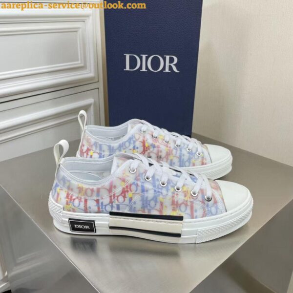 Replica Dior Men's B23 Low-top Sneakers In Multicolor Oblique Canvas 13