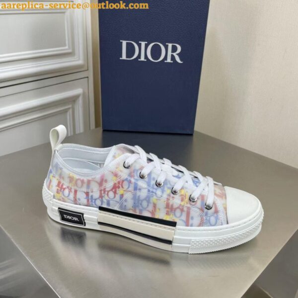 Replica Dior Men's B23 Low-top Sneakers In Multicolor Oblique Canvas 14