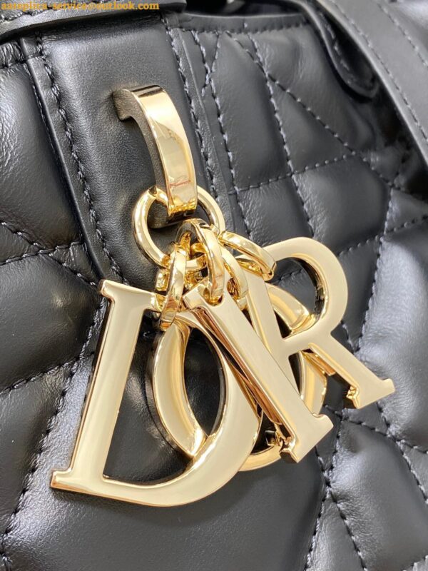 Replica Dior Toujours Medium Bag in Black Macrocannage Calfskin 4