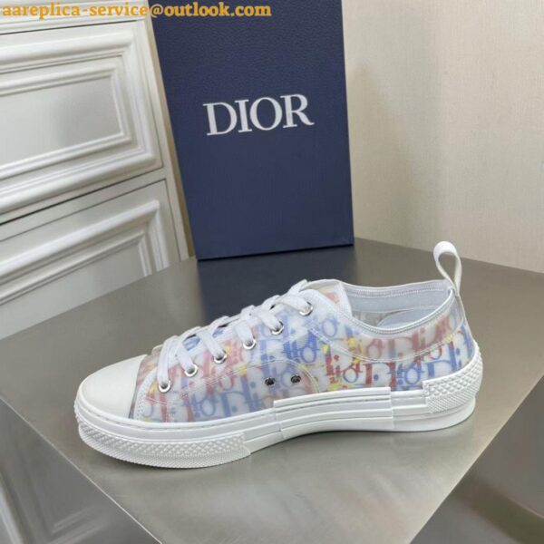 Replica Dior Men's B23 Low-top Sneakers In Multicolor Oblique Canvas 15