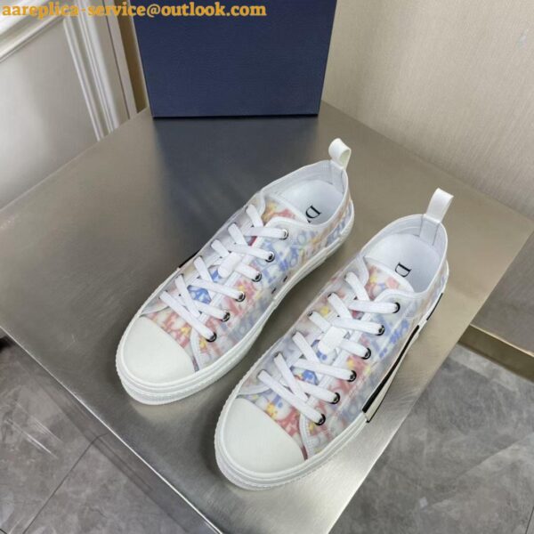 Replica Dior Men's B23 Low-top Sneakers In Multicolor Oblique Canvas 16