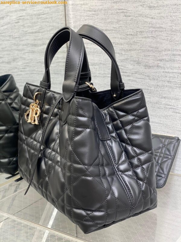 Replica Dior Toujours Medium Bag in Black Macrocannage Calfskin 7