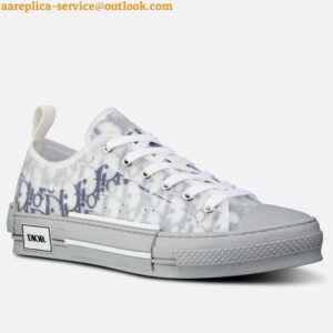 Replica Dior Men's B23 Low-top Sneakers In White and Blue Oblique Canvas