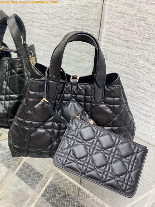 Replica Dior Toujours Medium Bag in Black Macrocannage Calfskin 12