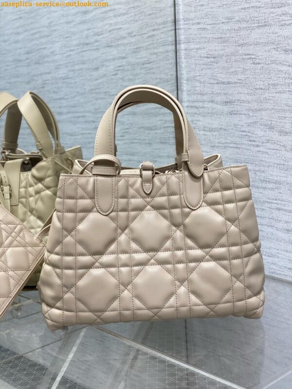 Replica Dior Toujours Medium Bag in Beige Macrocannage Calfskin 19