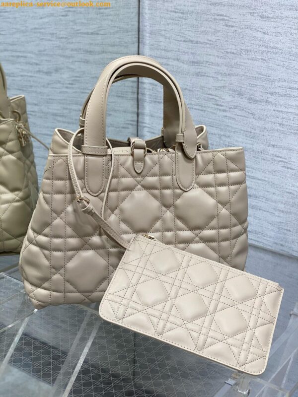 Replica Dior Toujours Medium Bag in Beige Macrocannage Calfskin 21