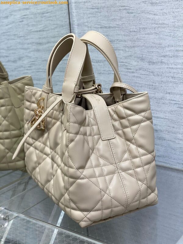 Replica Dior Toujours Medium Bag in Beige Macrocannage Calfskin 22