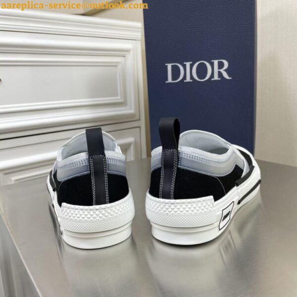 Replica Dior Men's B23 Slip-On Sneakers In Black Shawn Canvas 5