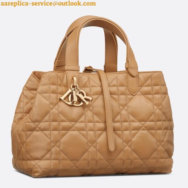 Replica Dior Toujours Medium Bag in Tan Macrocannage Calfskin 4