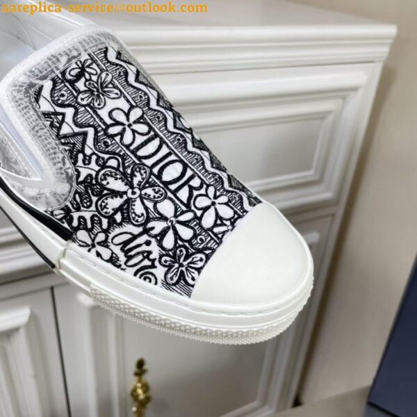 Replica Dior Men's B23 Slip-On Sneakers In Canvas with Shawn Embroidery 6