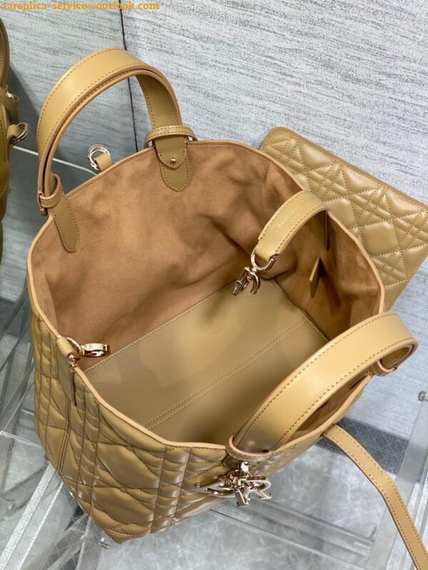 Replica Dior Toujours Medium Bag in Tan Macrocannage Calfskin 10