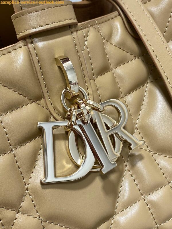 Replica Dior Toujours Medium Bag in Tan Macrocannage Calfskin 13