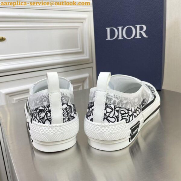 Replica Dior Men's B23 Slip-On Sneakers In Canvas with Shawn Embroidery 11