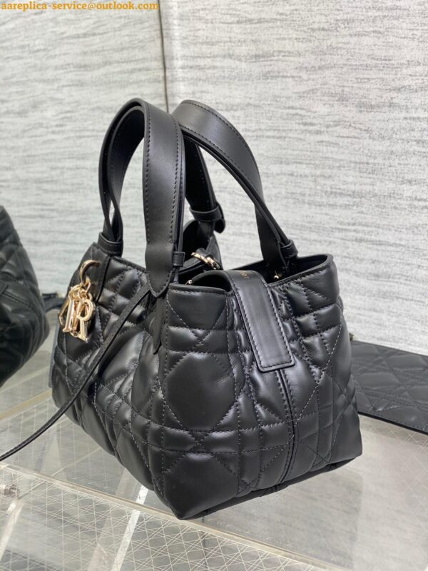 Replica Dior Toujours Small Bag in Black Macrocannage Calfskin 5