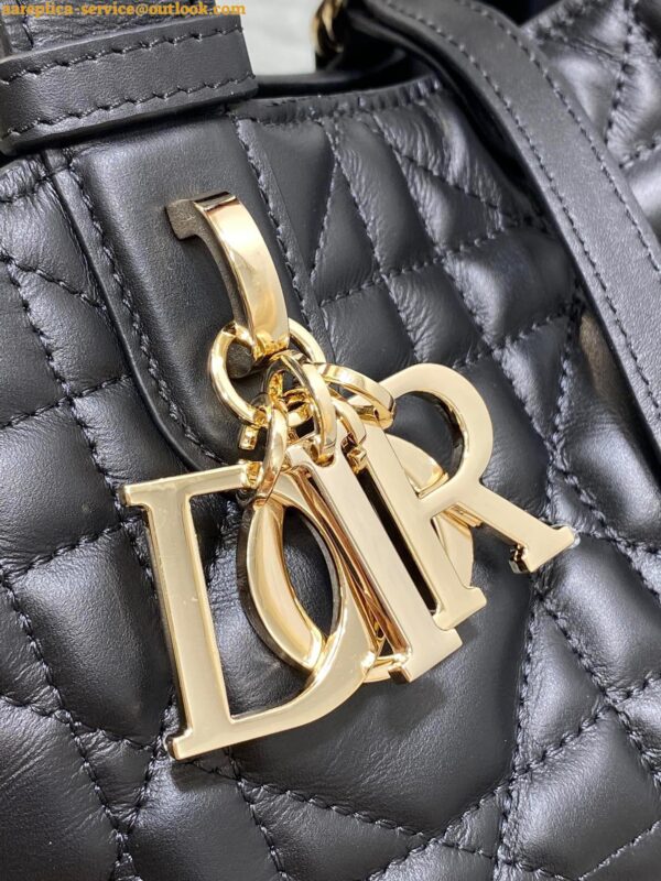 Replica Dior Toujours Small Bag in Black Macrocannage Calfskin 6