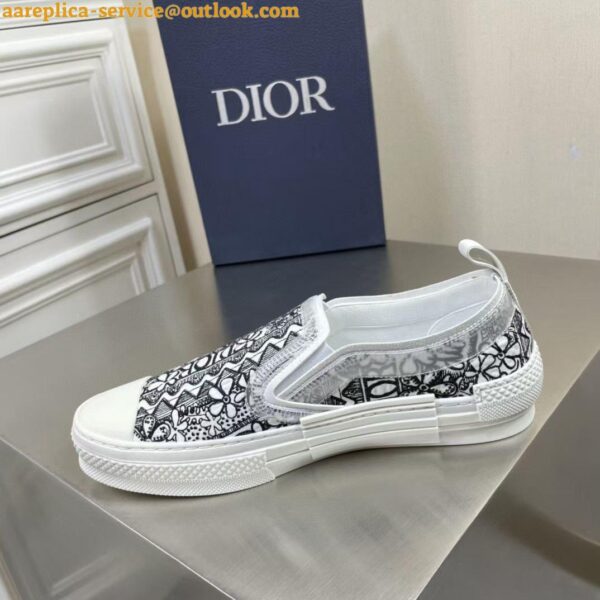 Replica Dior Men's B23 Slip-On Sneakers In Canvas with Shawn Embroidery 16