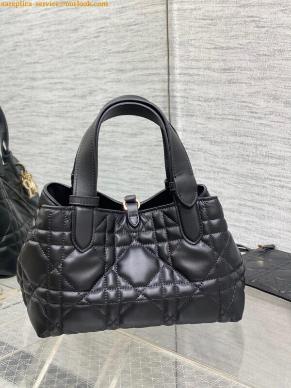 Replica Dior Toujours Small Bag in Black Macrocannage Calfskin 8