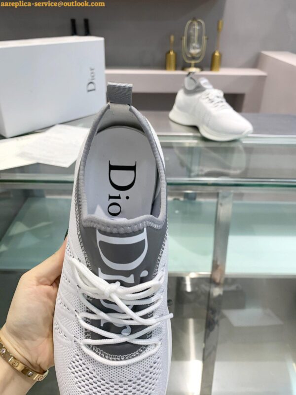 Replica Dior Men's B25 Sneakers in White Neoprene and Mesh 4