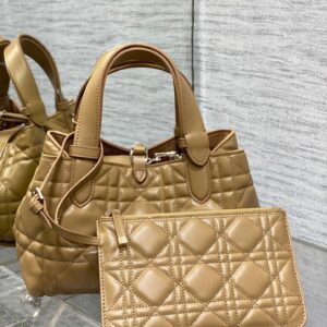 Replica Dior Toujours Small Bag in Tan Macrocannage Calfskin