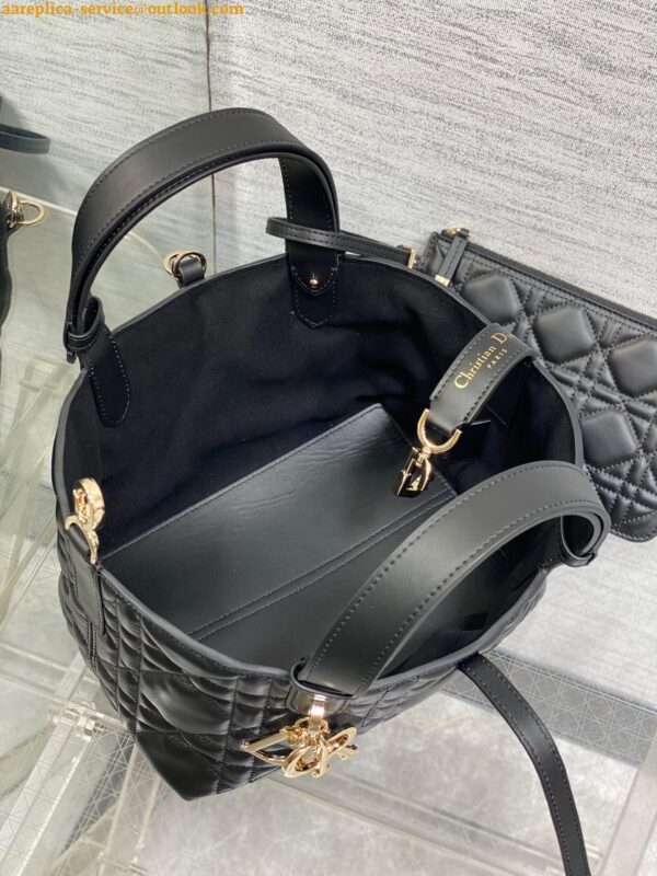 Replica Dior Toujours Small Bag in Black Macrocannage Calfskin 11