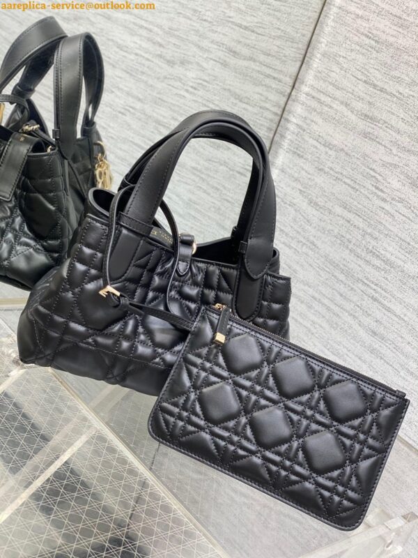 Replica Dior Toujours Small Bag in Black Macrocannage Calfskin 12