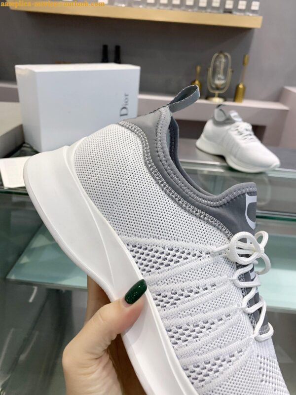 Replica Dior Men's B25 Sneakers in White Neoprene and Mesh 8