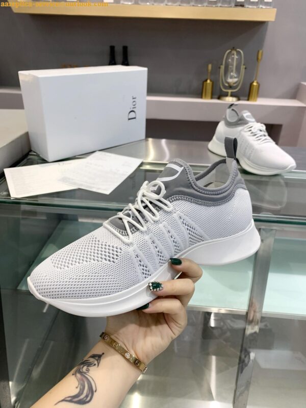 Replica Dior Men's B25 Sneakers in White Neoprene and Mesh 9