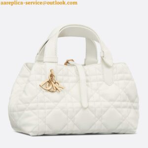 Replica Dior Toujours Small Bag in White Macrocannage Calfskin