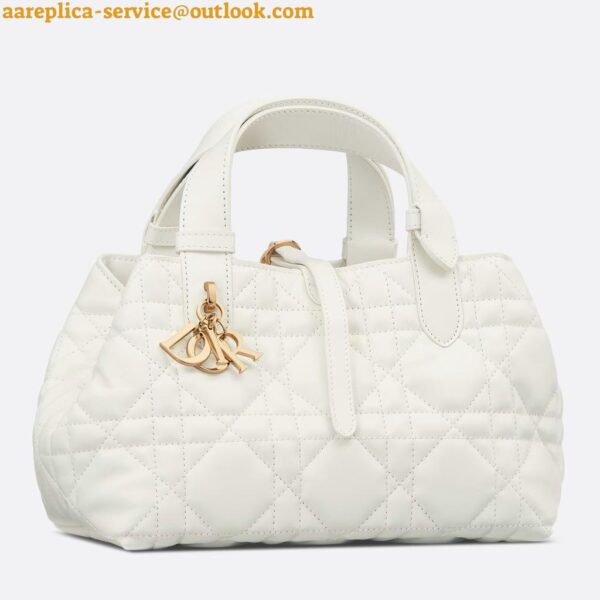 Replica Dior Toujours Small Bag in White Macrocannage Calfskin 3