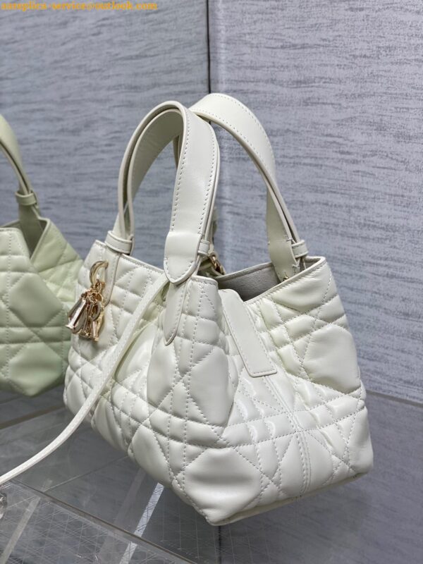 Replica Dior Toujours Small Bag in White Macrocannage Calfskin 6