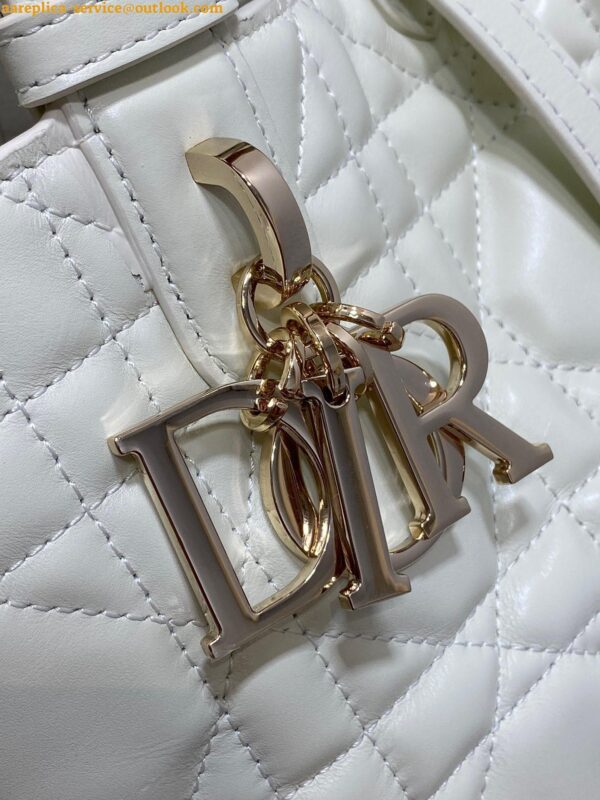 Replica Dior Toujours Small Bag in White Macrocannage Calfskin 7