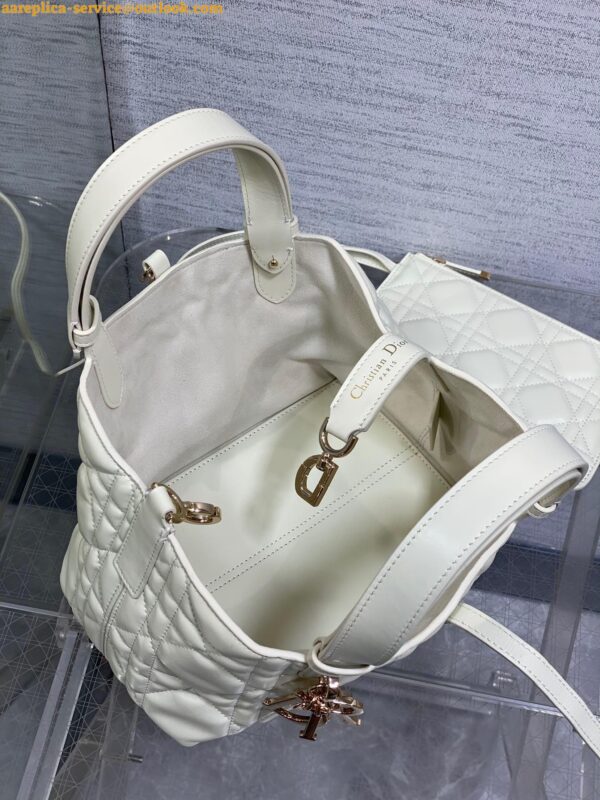 Replica Dior Toujours Small Bag in White Macrocannage Calfskin 8