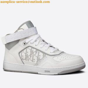 Replica Dior Men's B27 High-top Sneakers In White Calfskin 2