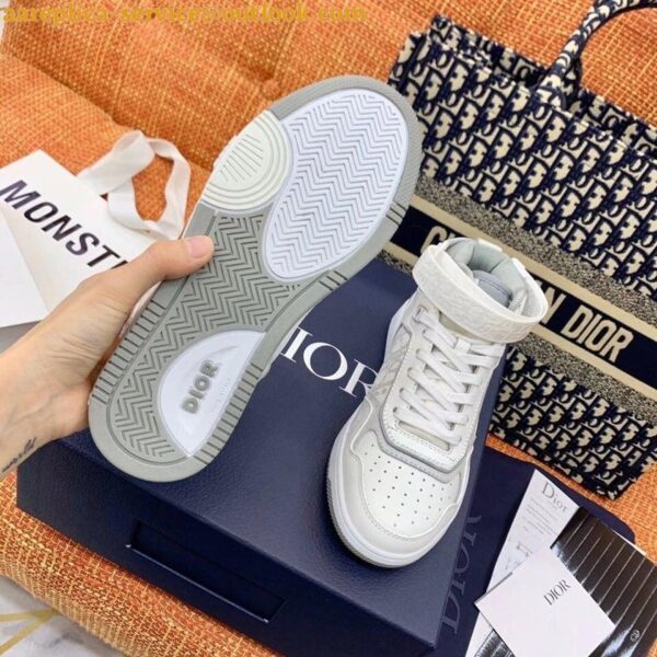 Replica Dior Men's B27 High-top Sneakers In White Calfskin 7