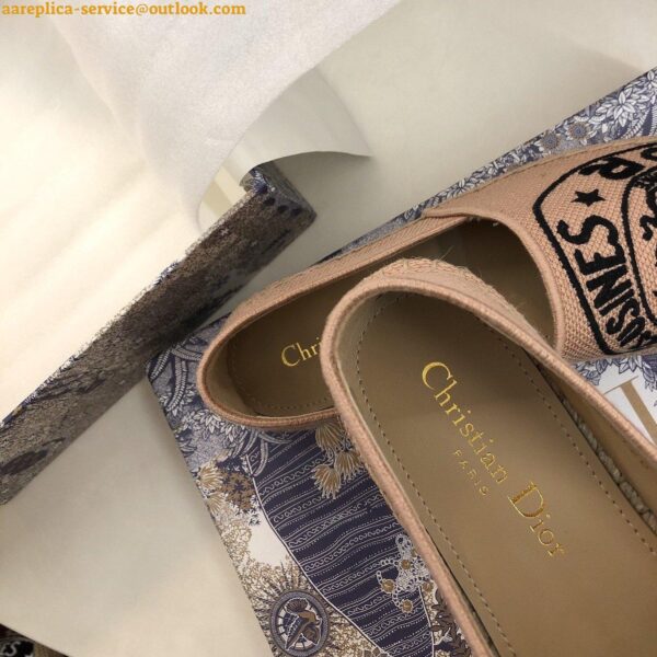 Replica Dior Granville Espadrilles In Beige Jute Canvas with Dior Union Motif 6