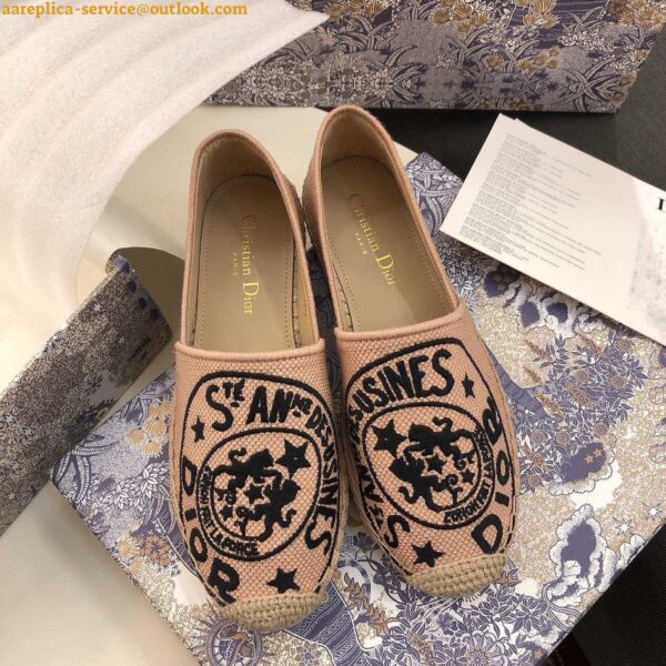 Replica Dior Granville Espadrilles In Beige Jute Canvas with Dior Union Motif 9