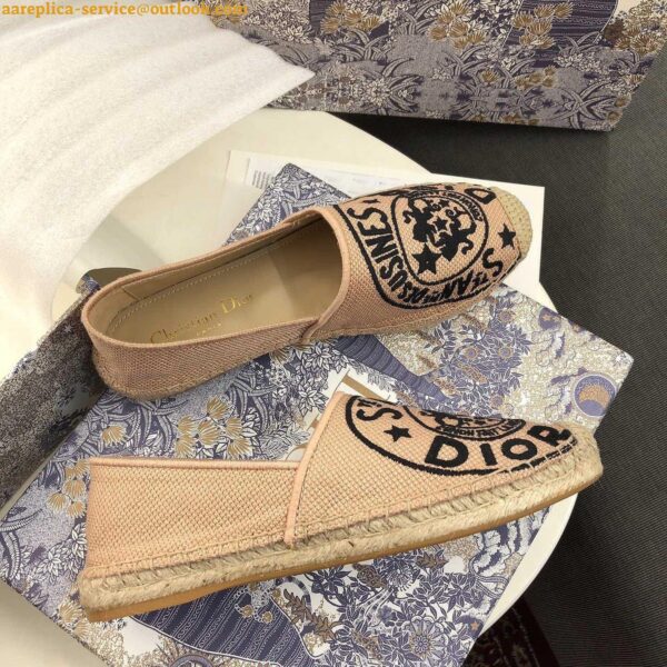 Replica Dior Granville Espadrilles In Beige Jute Canvas with Dior Union Motif 10