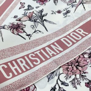 Replica Dior Toile de Jouy Mexico 90 Square Scarf in Pink and White Silk