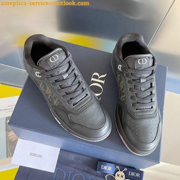 Replica Dior Men's B27 World Tour Sneakers In Black Leather 18