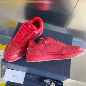 Replica Dior Men's B27 World Tour Sneakers In Red Leather