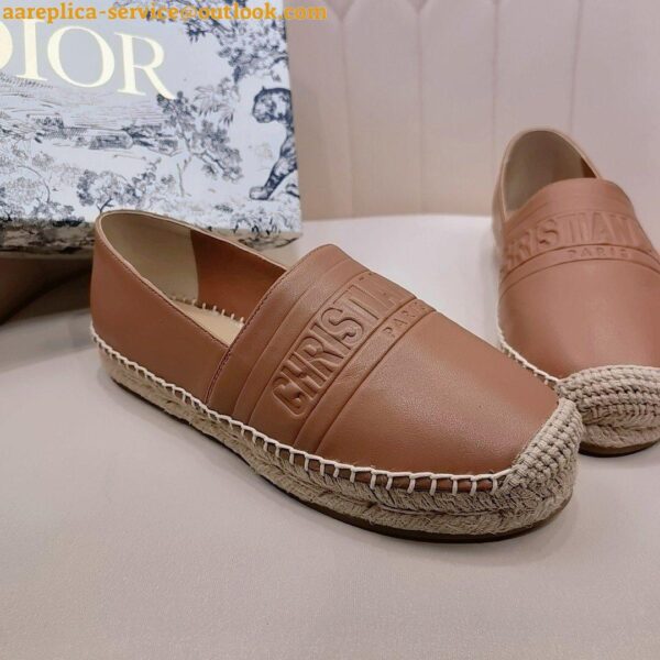 Replica Dior Granville Espadrilles In Brown Embossed Lambskin 18